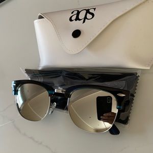 AQ clubmasters sunglasses with a bold contrasting frame. New